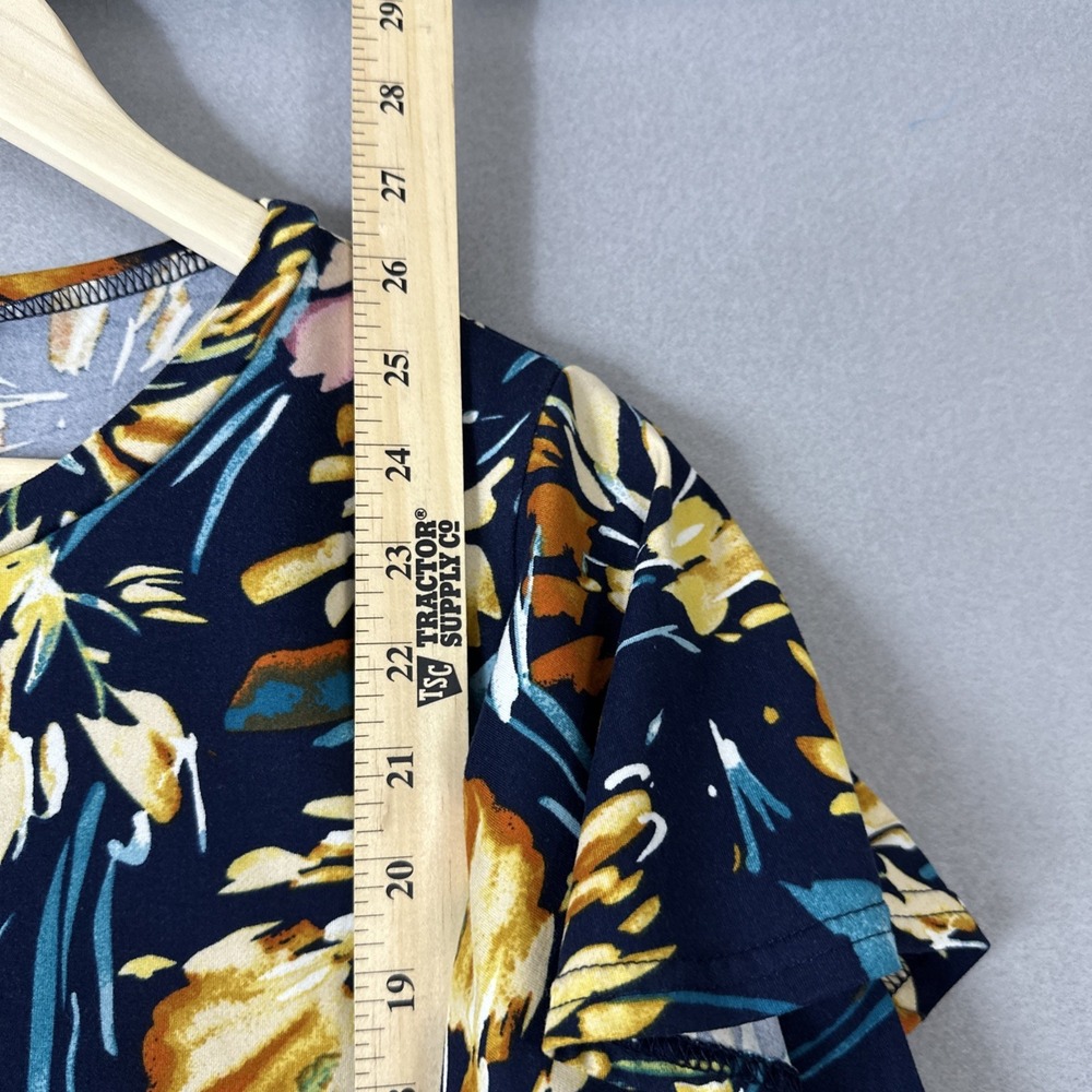 Flying Tomato Floral Ruffle Flutter Sleeve Mocked Neck Top Size Small - Picture 8 of 9